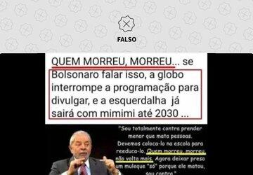 É falso que Lula minimizou assassinatos cometidos por menores em declaração de 2015