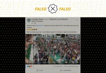 É falso que vídeo mostra agressão contra ministro Paulo Pimenta no Rio Grande do Sul