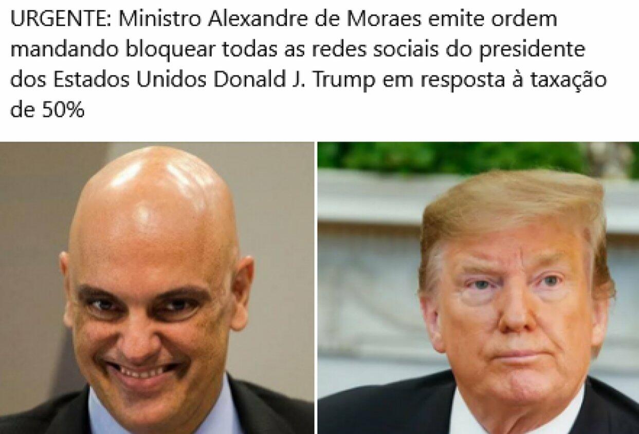 Moraes não mandou bloquear contas de Trump nas redes sociais