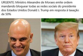 Moraes não mandou bloquear contas de Trump nas redes sociais
