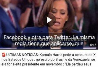 Kamala Harris não defendeu censura ao X