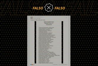 É falso que lista mostra nomes de crianças sem os pais abrigadas em universidade de Canoas