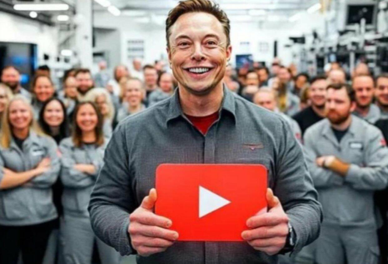 É falso que Elon Musk está negociando a compra do YouTube