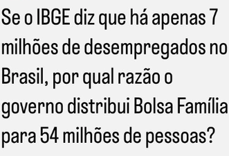 Desemprego não é critério para recebimento do Bolsa Família