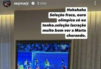 É falso que Neymar fez post criticando a seleção feminina durante as Olimpíadas
