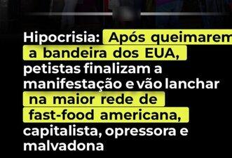 Foto de manifestantes no McDonald's é de 2012 e não foi feita em SP