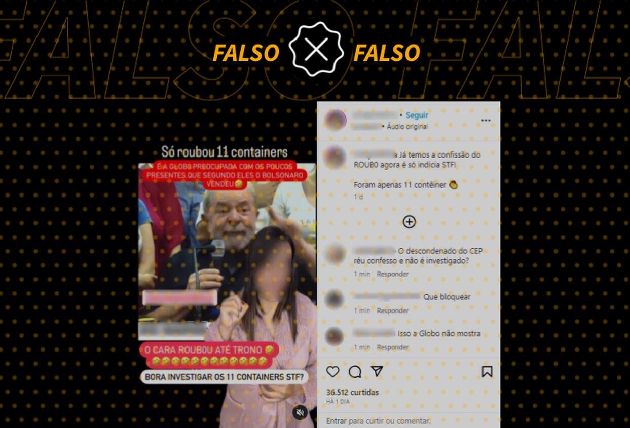 Lula não confessou ter roubado 11 contêineres de presentes em seus primeiros mandatos