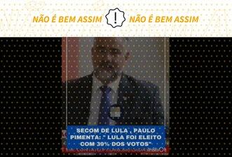 Paulo Pimenta não admitiu fraude ao dizer que Lula venceu com 39% dos votos em 2022