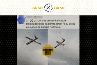 Vídeo não mostra drone iraniano preso em fiação elétrica após ataque a Israel