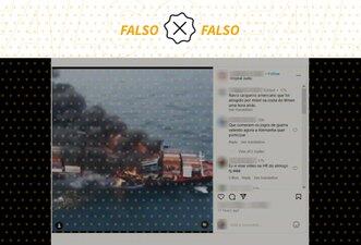 É falso que vídeo mostra cargueiro americano atingido por míssil na costa do Iêmen