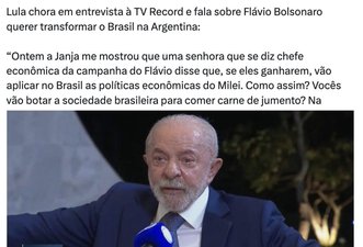 Lula não chorou ao falar sobre Flávio Bolsonaro na Record