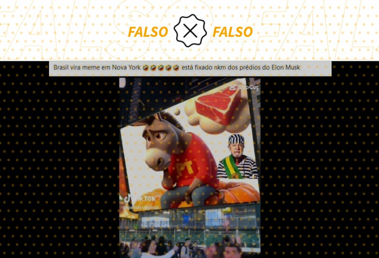 Meme que mostra eleitor do PT como burro não foi exibido em Nova York