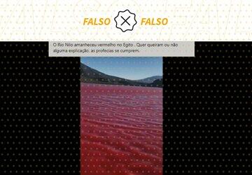 É falso que rio Nilo amanheceu vermelho; vídeo mostra lagoa no Chile