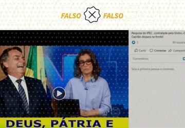 É falso vídeo que usa imagens do JN para dizer que Bolsonaro lidera pesquisa Ipec