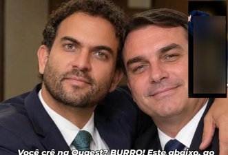 Foto de diretor da Quaest abraçado a Flávio Bolsonaro é obra de IA