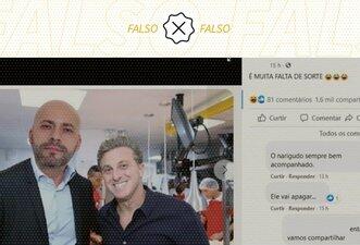 É montagem foto de Luciano Huck com deputado Daniel Silveira