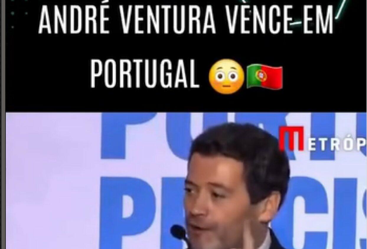 É falso que partido de André Ventura venceu eleições em Portugal