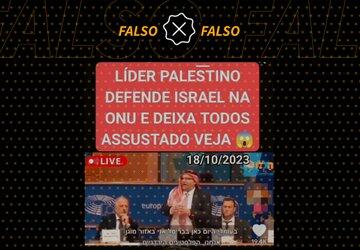 É falso que vídeo mostra discurso pró-Israel feito por líder palestino na ONU