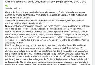 Ancelmo Gois não escreveu texto que relaciona Eduardo Paes a ‘máfia carioca’