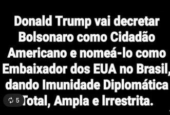 Legislação impede nomeação de Bolsonaro para Embaixada dos EUA no Brasil