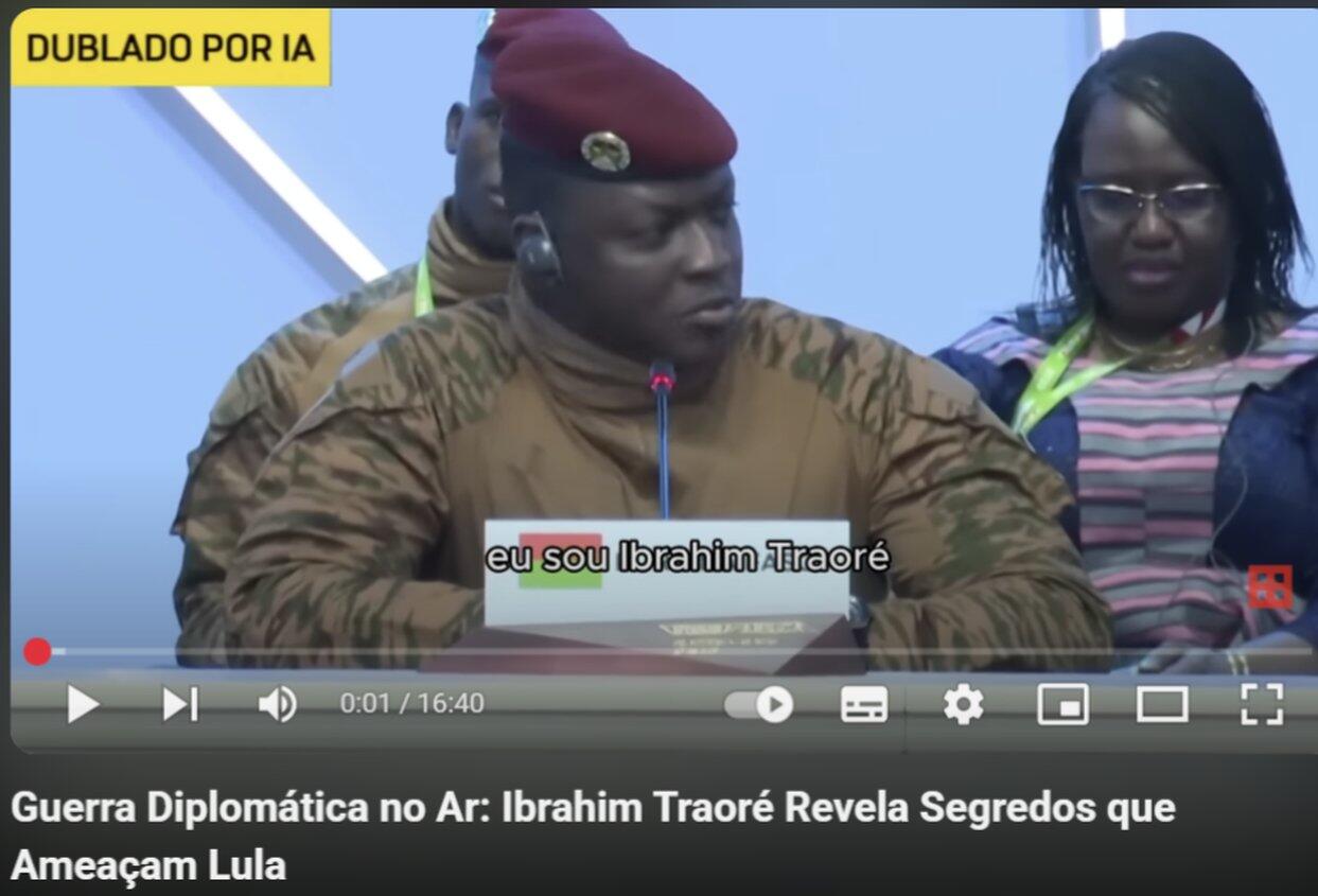 Vídeo em que presidente de Burkina Fasso ameaça Lula foi dublado por IA