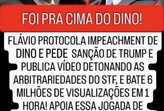 Flávio Bolsonaro não protocolou pedido de impeachment contra Dino