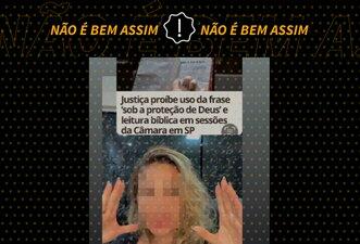 Justiça de SP não proibiu leitura da Bíblia em sessões das Câmaras Municipais