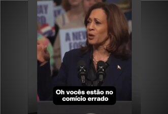 Posts distorcem vídeo para fazer crer que Kamala expulsou de comício cristãos que louvaram Jesus