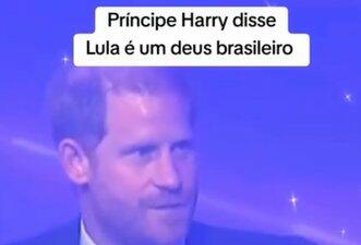 É falso que príncipe Harry disse que Lula é ‘um deus brasileiro’