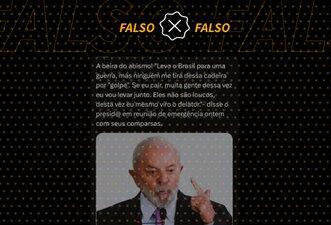 Lula não ameaçou levar ‘o Brasil para uma guerra’ para manter Presidência