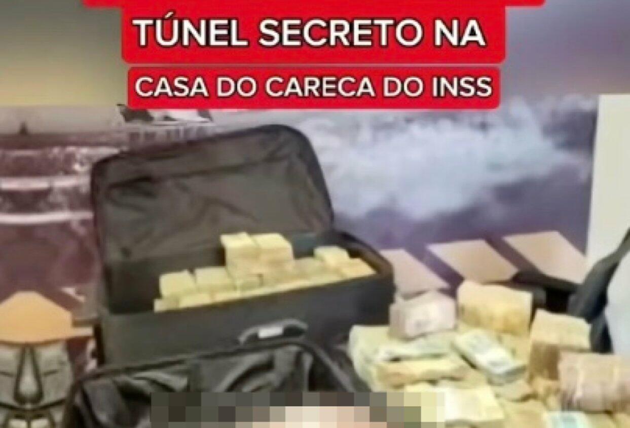 É falso que PF encontrou R$ 12 milhões em túnel sob a casa do ‘Careca do INSS’