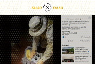 Vídeo não mostra apreensão de ouro de ONGs pelo Exército na Amazônia