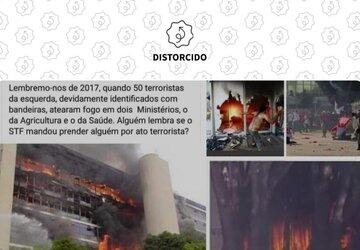 Foto de incêndio em 2005 circula entre imagens de vandalismo em protesto de 2017
