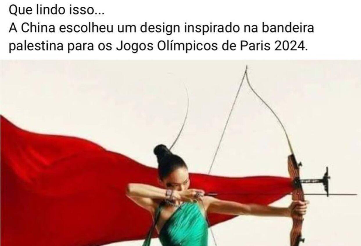China não homenageou Palestina em uniforme criado para a Olimpíada de Paris