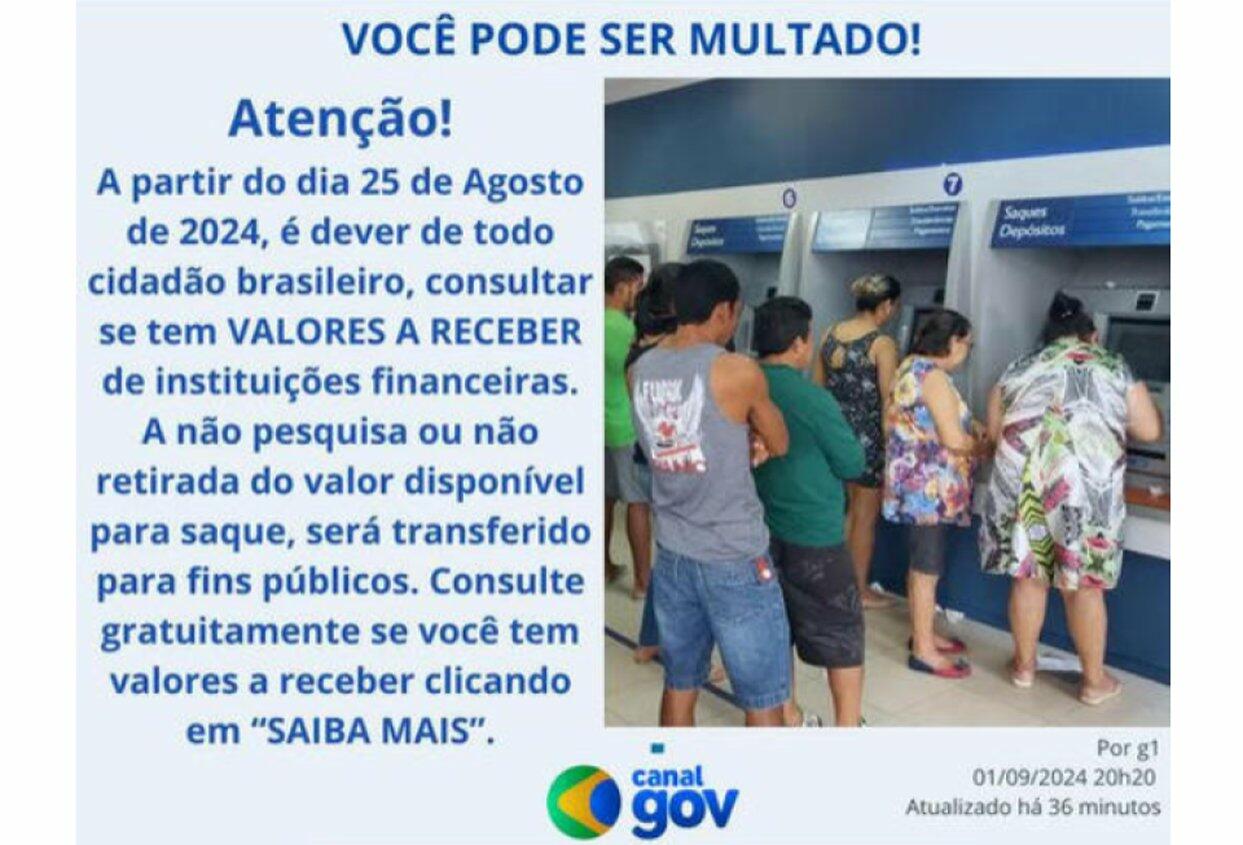 Golpistas inventam multa sobre valores esquecidos em bancos para roubar dados e dinheiro