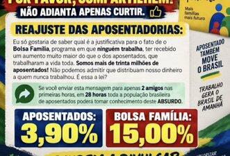 É enganosa comparação entre reajustes do Bolsa Família e da aposentadoria do INSS