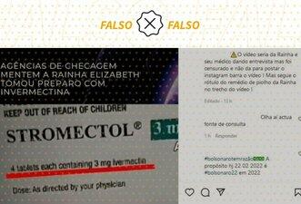 É falso que TV noticiou que rainha Elizabeth tomou ivermectina para Covid-19