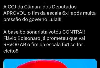 Flávio Bolsonaro não prometeu impedir fim da escala 6x1 caso seja eleito presidente