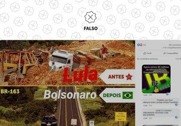 Foto de estrada inaugurada por Alckmin em 2013 é atribuída à obra de Bolsonaro na BR-163