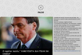 Repórter ameaçado por Bolsonaro não disse que iria visitar filha do presidente na cadeia