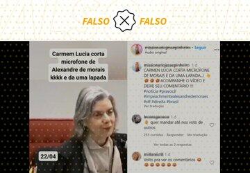 Cármen Lúcia repreendeu advogado, não Alexandre de Moraes, em vídeo que circula fora de contexto