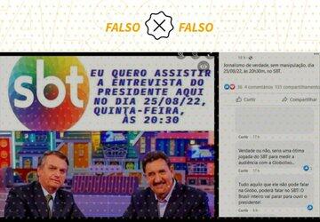 É falso que Ratinho entrevistará Bolsonaro nesta quinta