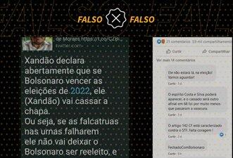 É falso que Alexandre de Moraes disse que cassará chapa se Bolsonaro for reeleito