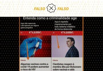 'Exame' não caiu em contradição ao chamar de mentira fala de Bolsonaro sobre vacinas e Aids