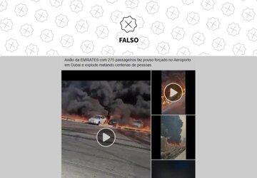 Vídeos que mostram incêndios não são de acidente de avião em Dubai
