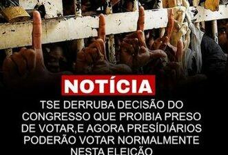 TSE não permitiu que todo preso vote nas eleições de 2026