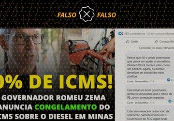 Não é verdade que ICMS do diesel foi zerado em Minas Gerais