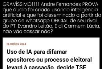 André Fernandes não comprovou que áudio foi gerado por IA e disseminado por Leitão