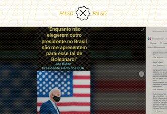 É falso que Biden disse que não quer ser apresentado a Bolsonaro