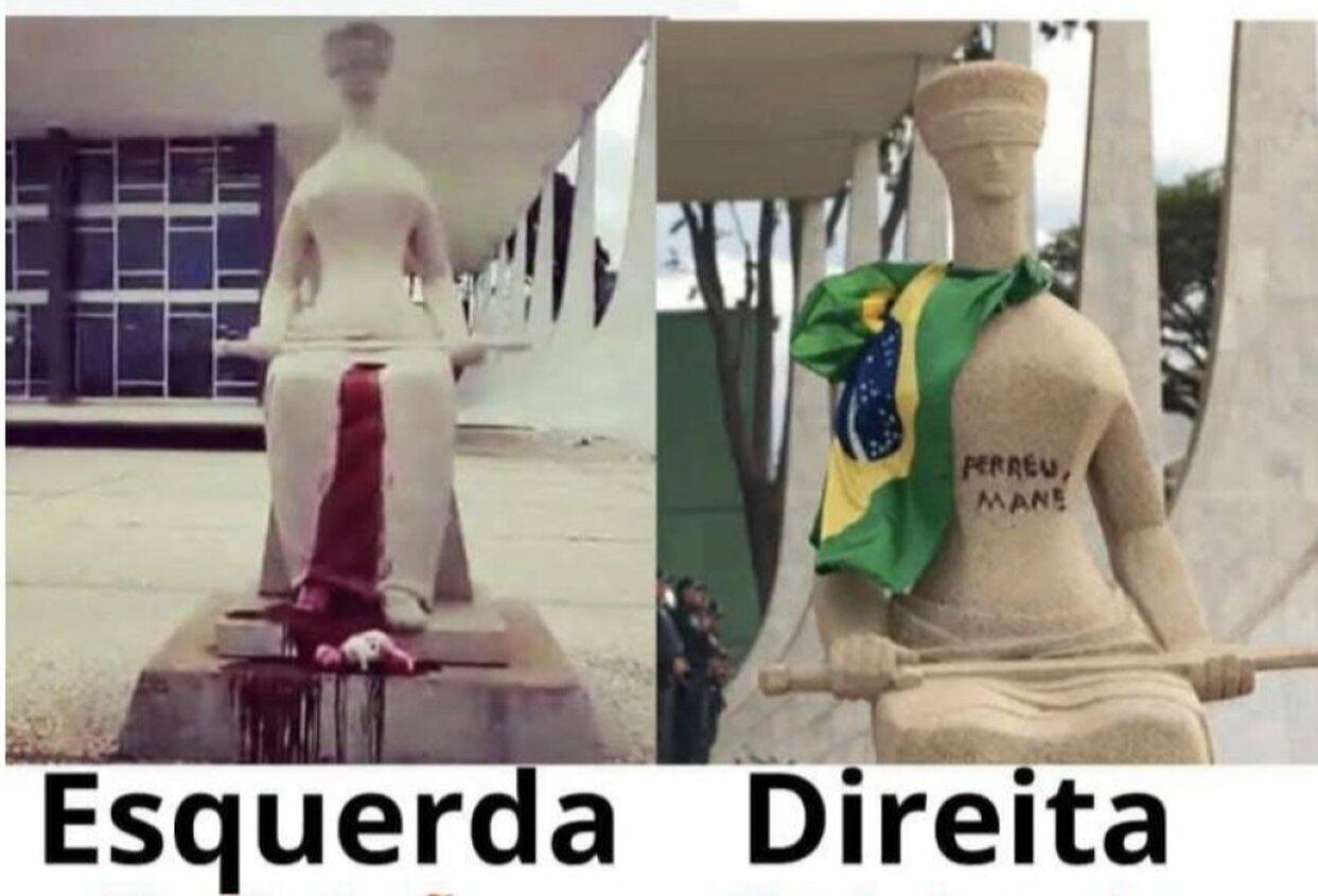 Post engana ao comparar pichação de estátua no 8 de Janeiro a vandalismo antiaborto